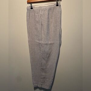 Eileen Fisher Linen Pants Elastic Waist Cool Comfortable Resort Vacation Casual